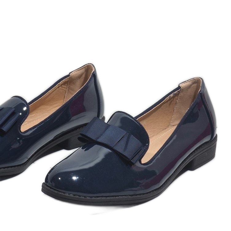 Női sötétkék mokaszin íjjal F158 1