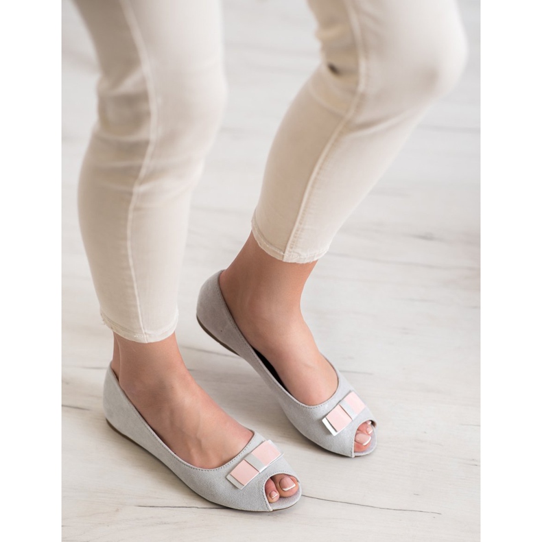 Vinceza Nyitott lábujj balerinák szürke 1