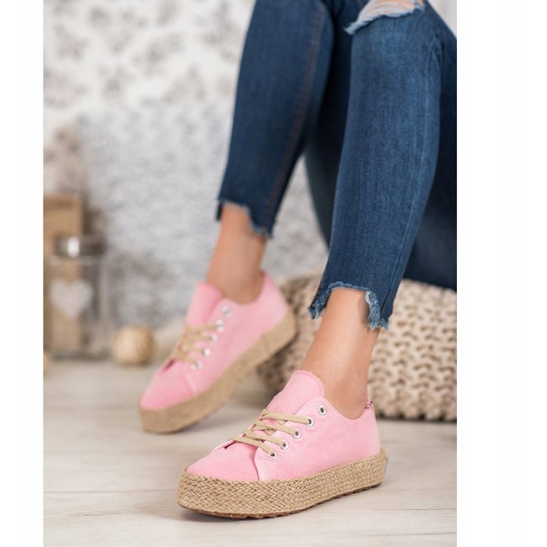 Kylie Stílusos espadrillák rózsaszín 2 Kylie Stílusos espadrillák rózsaszín 2