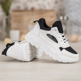 SHELOVET Kényelmes cipők fehér fekete 1