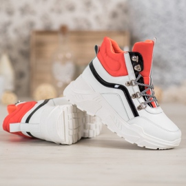 Ideal Shoes Divatos csizma fehér narancssárga sokszínű 1