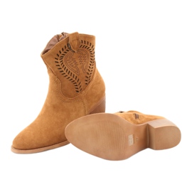 M.Daszyński Alkalmi Női cowboycsizma Daszyński 1921, velúr barna 6