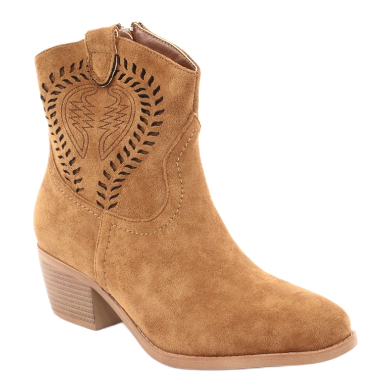 M.Daszyński Alkalmi Női cowboycsizma Daszyński 1921, velúr barna 1