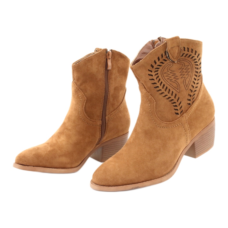 M.Daszyński Alkalmi Női cowboycsizma Daszyński 1921, velúr barna 3