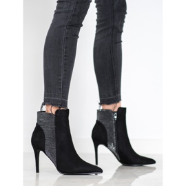 SHELOVET Velúr csizma Magas sarkú fekete 1