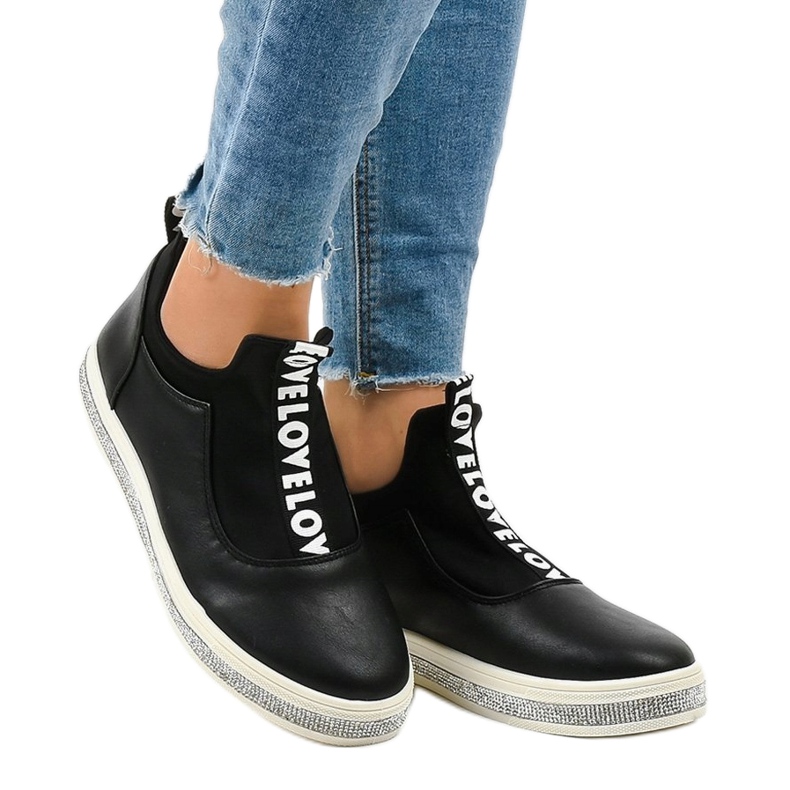 Fekete Lycra Slip-On cipők 1155-Y 1