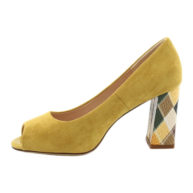 Suede szivattyúk Sergio Leone PB135 sárga 2