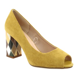 Suede szivattyúk Sergio Leone PB135 sárga 1