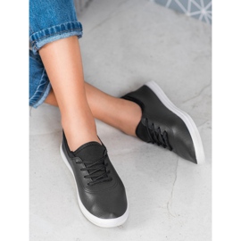 SHELOVET Könnyű cipők Eco bőrrel fekete 1