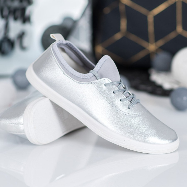 SHELOVET Könnyű cipők Eco bőrrel szürke 1