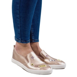 Arany cipők G82-5 nyomatokkal aranysárga 1