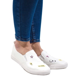 Fehér cipők G82-2 nyomatokkal 1