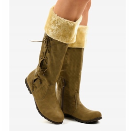 Barna, szigetelt lapos csizma AF1151 2