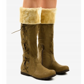 Barna, szigetelt lapos csizma AF1151 1