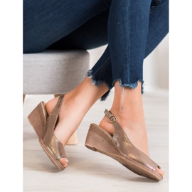 Sergio Leone Nyitott orrú arany szandál aranysárga 2