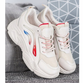 SHELOVET Divatos cipők a platformon fehér 2