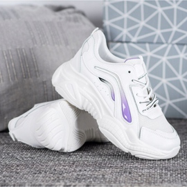 SHELOVET Divatos cipők a platformon fehér 1