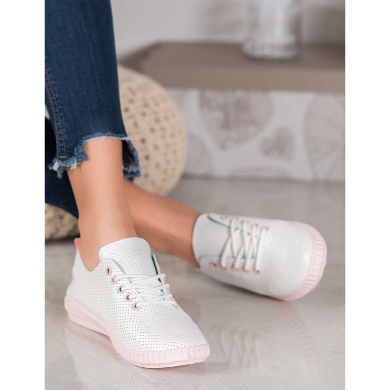 SHELOVET Könnyű áttört cipők fehér 2