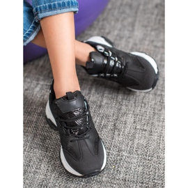 SHELOVET Snake Print Platform Cipők fekete 1