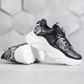 Weide Divatos Eco bőr cipők fekete 1