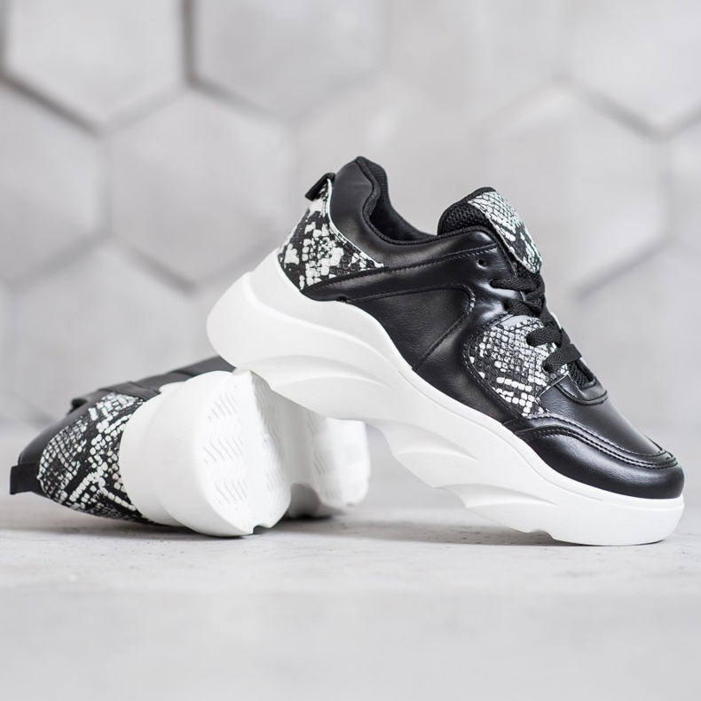 Weide Divatos Eco bőr cipők fekete 1