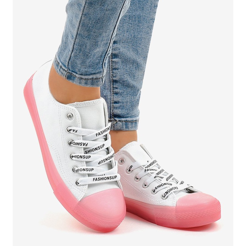 Fehér cipők rózsaszín talppal LTD205-2 2 Fehér cipők rózsaszín talppal LTD205-2 2