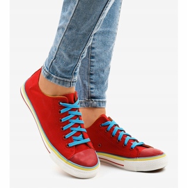 Piros klasszikus alacsony cipők W03 2