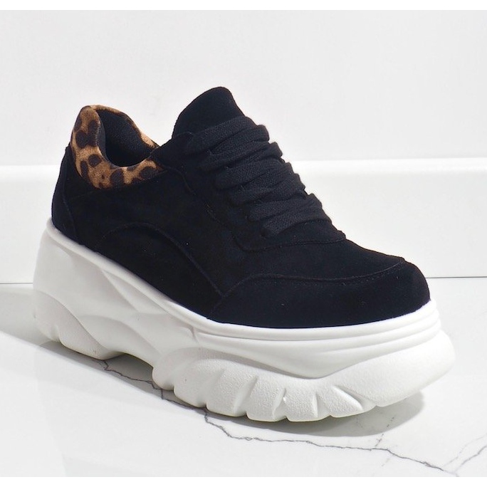 Fekete öko-velúr sportcipők 7816-Y 1