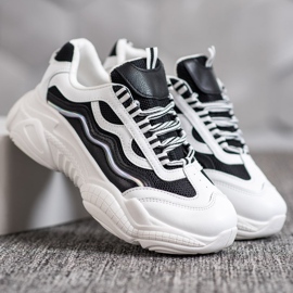 SHELOVET Cipők a platformon fehér fekete 1