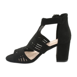 Sergio Leone SK903 velúr felsőrész szandál fekete 2