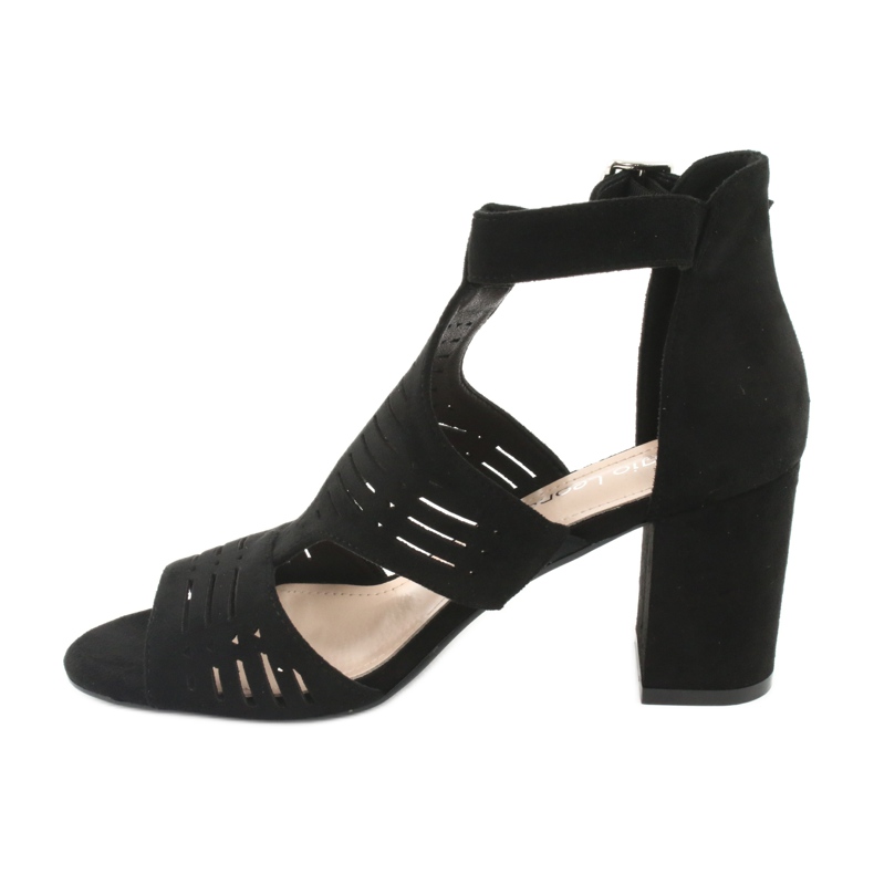 Sergio Leone SK903 velúr felsőrész szandál fekete 2