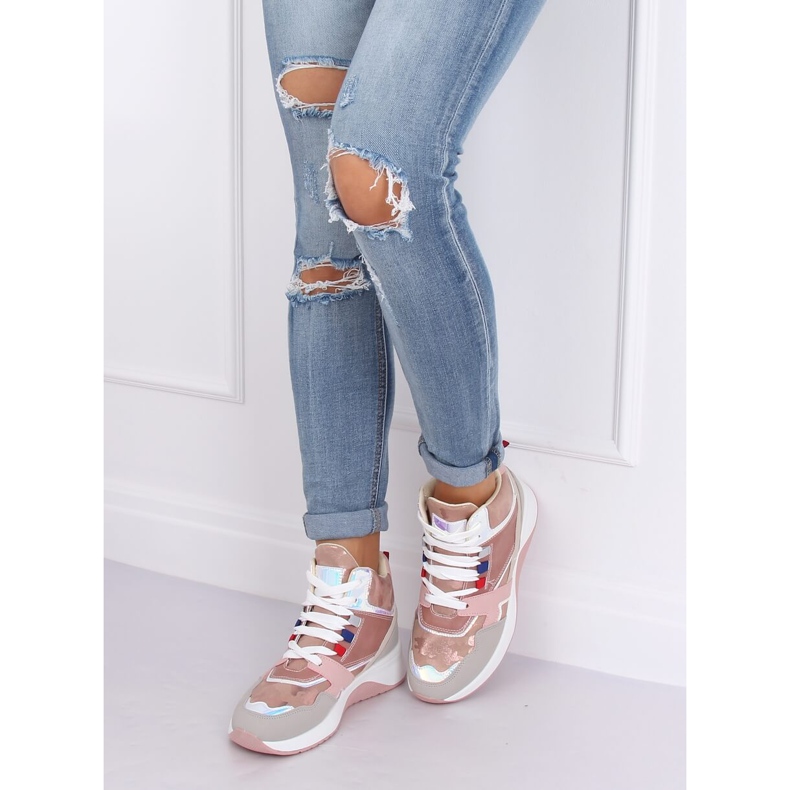 Magasszárú cipők D20-2 Pink sokszínű 2