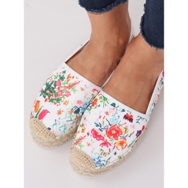 Virágos női espadrilles JH91P Fehér sokszínű 2
