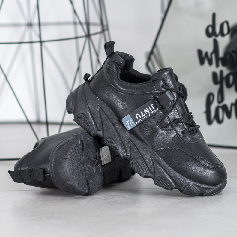 Bella Paris Fűzős fekete cipők 1