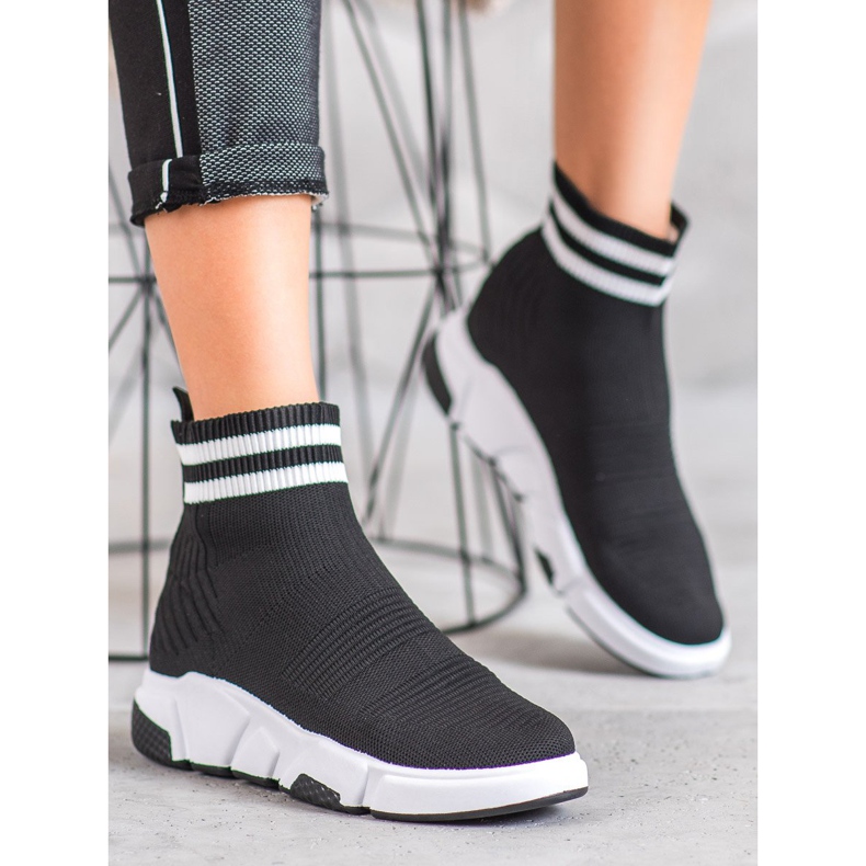 SHELOVET Felcsúsztatható cipő pántokkal fekete 1