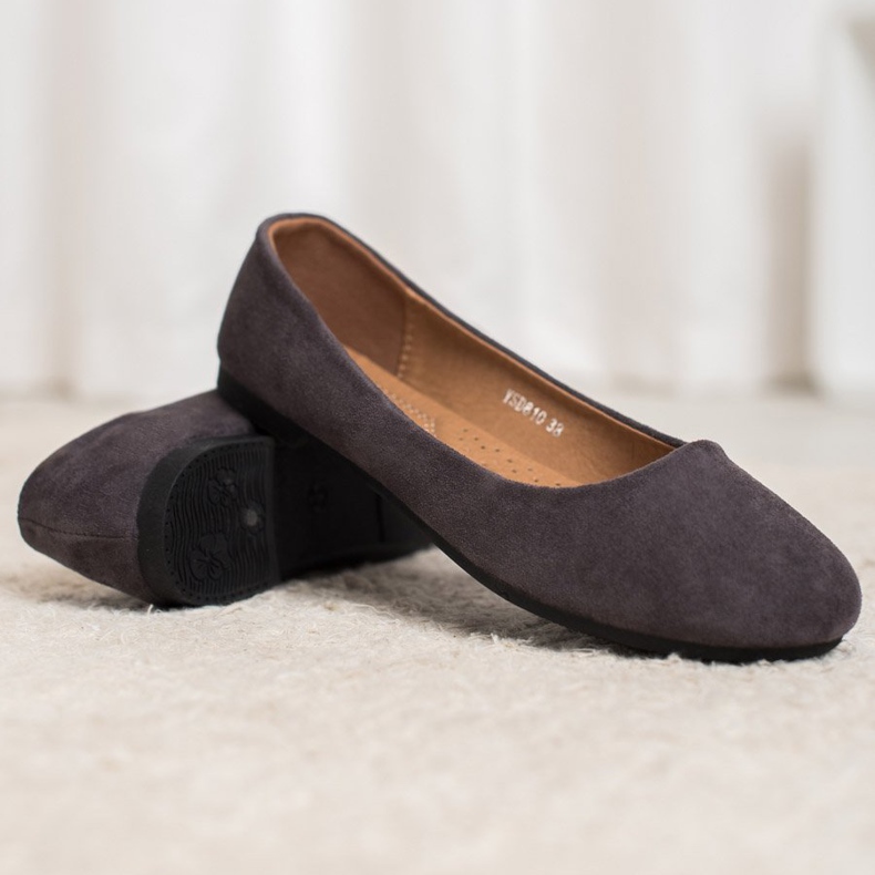 Diamantique Klasszikus velúr balerinák szürke 2