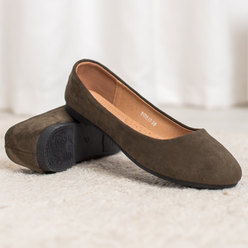 Diamantique Klasszikus velúr balerinák sokszínű zöld 2