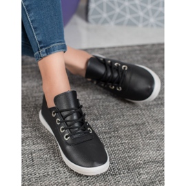 SHELOVET Stílusos cipők Eco bőrrel fekete 2