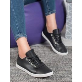 SHELOVET Stílusos cipők Eco bőrrel fekete 1