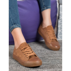 SHELOVET Velúr cipők barna 2