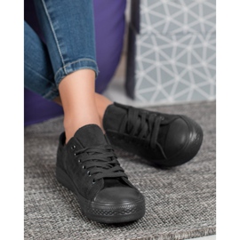 SHELOVET Velúr cipők fekete 1