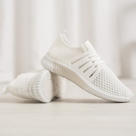 SHELOVET Stílusos cipők hálóval fehér 1
