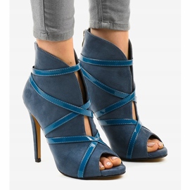 Kék velúr magas sarkú cipő SY-20 1 Kék velúr magas sarkú cipő SY-20 1