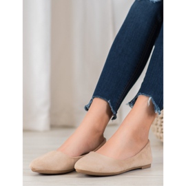 SHELOVET Kényelmes balerinák barna 1