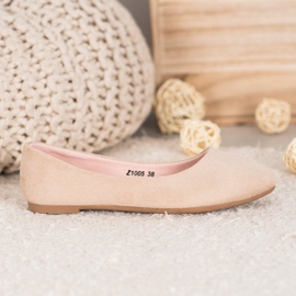 SHELOVET Kényelmes balerinák barna 2