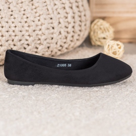 SHELOVET Kényelmes balerinák fekete 2