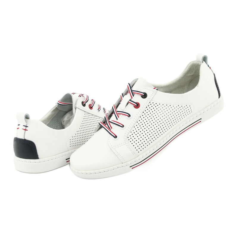 Bőr cipő cipők FILIPPO DP008 fehér sötétkék 4