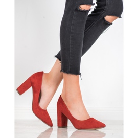 Ideal Shoes Lazac magas sarkú szivattyúk sokszínű narancssárga 1