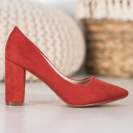 Ideal Shoes Lazac magas sarkú szivattyúk sokszínű narancssárga 2