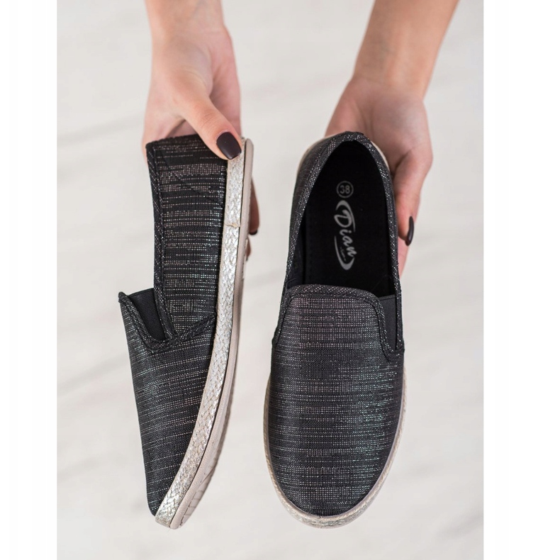 SHELOVET Kényelmes Slipons fekete 2